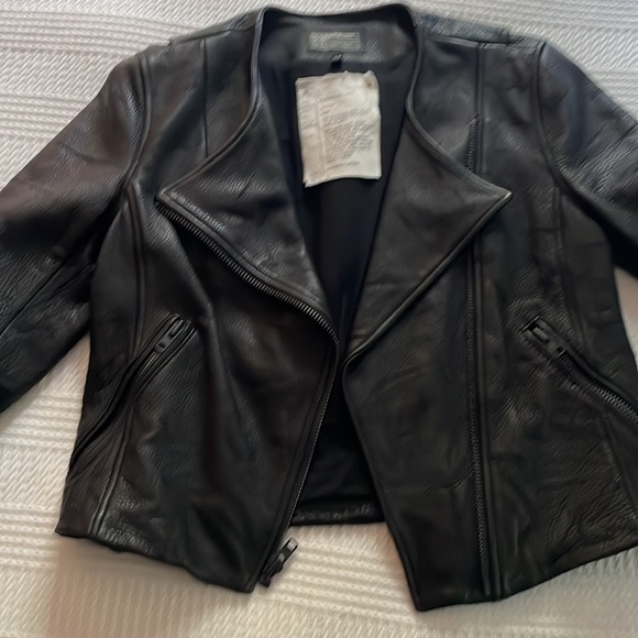 RARE! Like NEW Current/Elliott black pebbles leather jacket - Picture 3 of 7